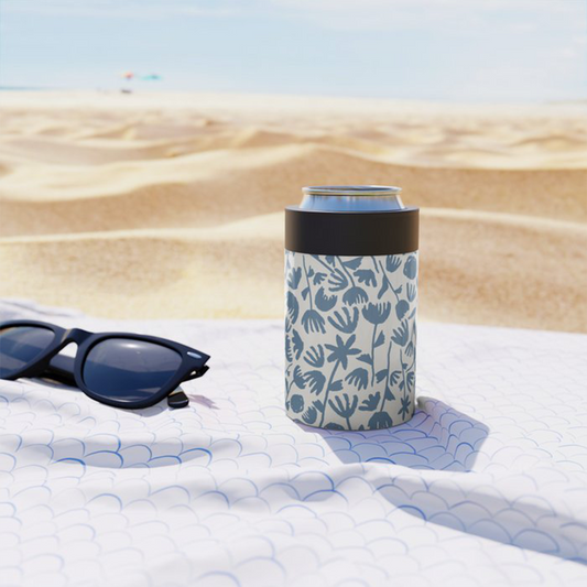 Light Blue Floral Can Cooler/Koozie